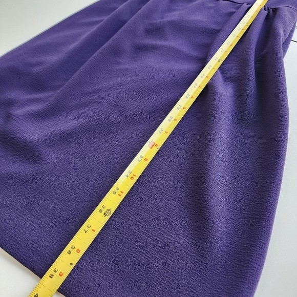 London Times Deep Purple Ruffle Tiered Dress Pencil Straight Sleeveless Lined 10 - Picture 15 of 15